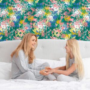 PAMELA - Papier peint peinture florale chambre adulte