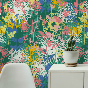 PAMELA - Papier peint peinture florale salon