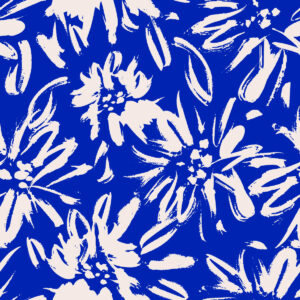 QUITTERIE - Papier peint fleur bleu majorelle