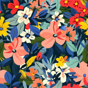 RENATA - Papier peint fleur arty