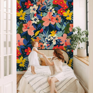 RENATA - Papier peint fleur arty chambre