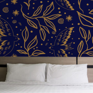 SHERAZADE - Papier peint colombes des mille et une nuits chambre adulte