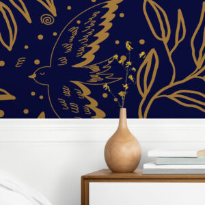 SHERAZADE - Papier peint colombes des mille et une nuits table de nuit