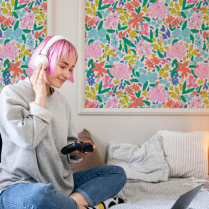 TELMA - Papier peint liberty rose cadre