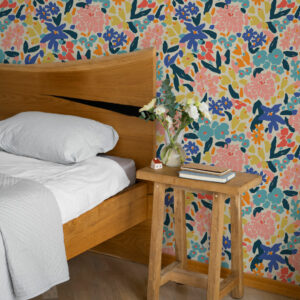 TELMA - Papier peint liberty violet chambre