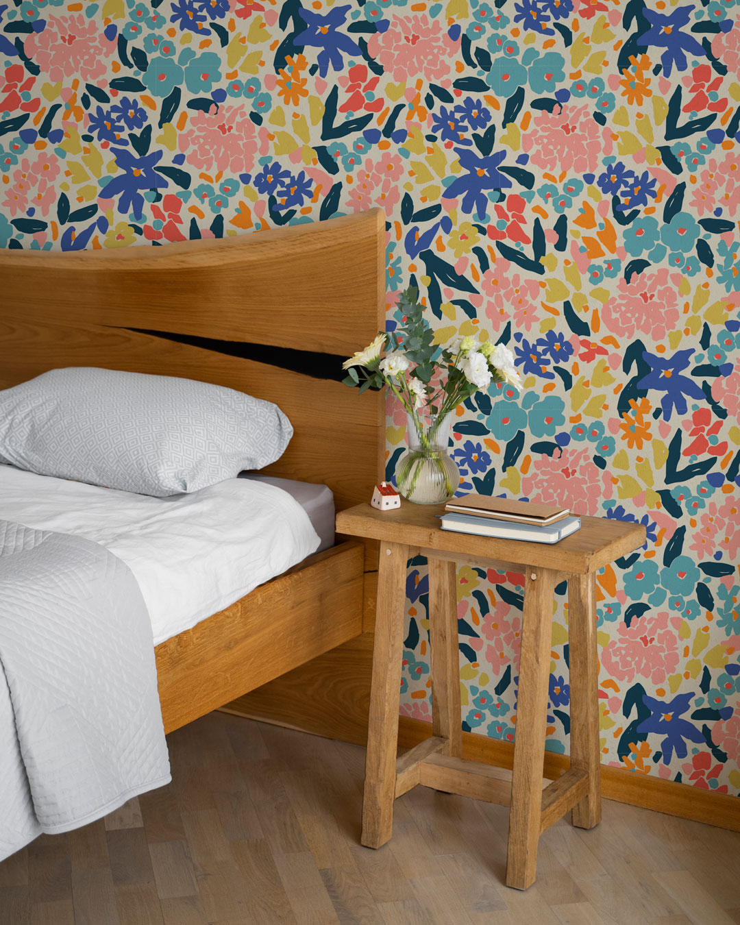 TELMA - Papier peint liberty violet chambre