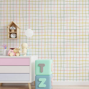 VICTORIN - Papier peint quadrillage salle de jeux