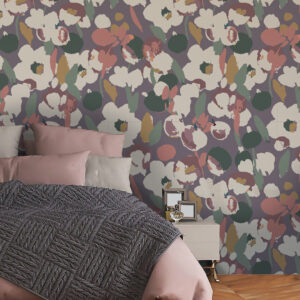 AÏCHA - Papier peint camaïeu fleuri chambre