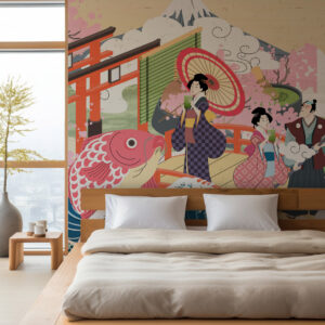 AIGA - Papier peint rétro japonais chambre