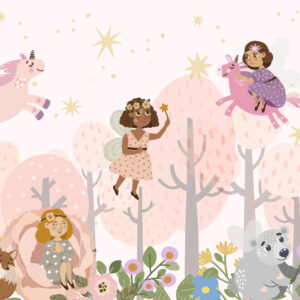 AMALIA - Papier peint panoramique princesse et fée