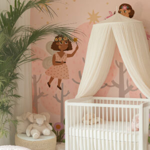 AMALIA - Papier peint panoramique princesse et fée chambre bébé