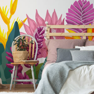 ANTHONIE - Papier peint panoramique fleurs géantes chambre