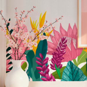 ANTHONIE - Papier peint panoramique fleurs géantes entrée