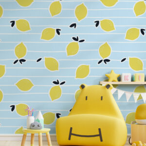 ANTIGONE - Papier peint limonade bleu salle de jeux 2