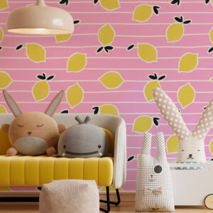 ANTIGONE - Papier peint limonade rose coin lecture