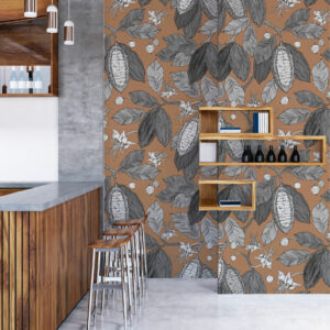 BLAISE - Papier peint cacao marron coffee shop