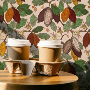 BLAISE - Papier peint cacao multicolore café