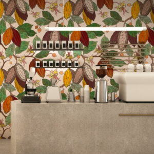 BLAISE - Papier peint cacao multicolore coffee shop