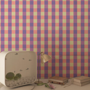 CANDIDE - Papier peint vichy funky multicolore bureau