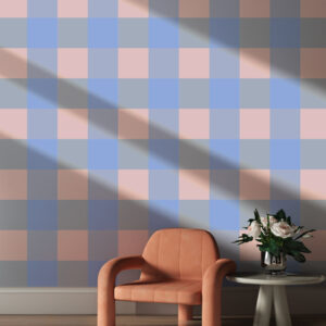 CANDIDE - Papier peint vichy funky violet coin lecture