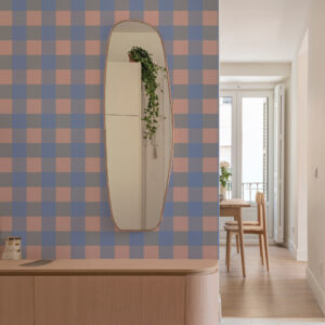 CANDIDE - Papier peint vichy funky violet entrée