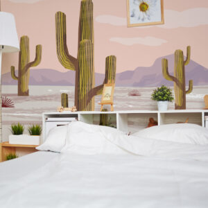 CASSIE - Papier peint panoramique désert de cactus chambre