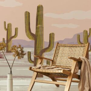 CASSIE - Papier peint panoramique désert de cactus coin détente
