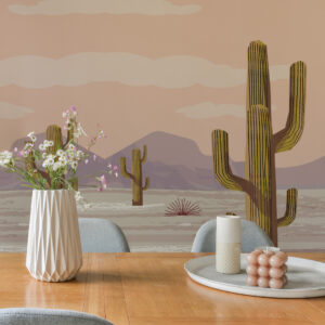 CASSIE - Papier peint panoramique désert de cactus salle à manger