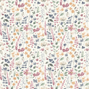 CATHY - Papier peint fleuri chambre fille