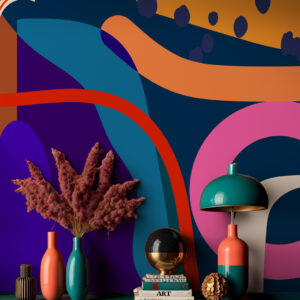 DAMIEN - Fresque murale colorée couloir