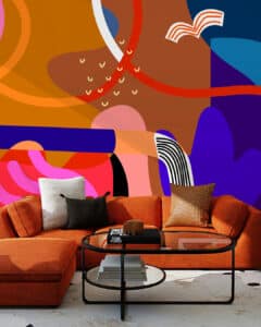 DAMIEN - Fresque murale colorée salon