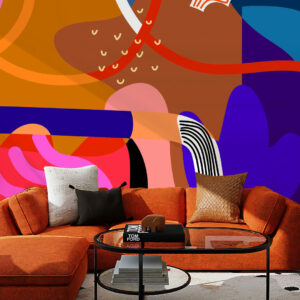 DAMIEN - Fresque murale colorée salon