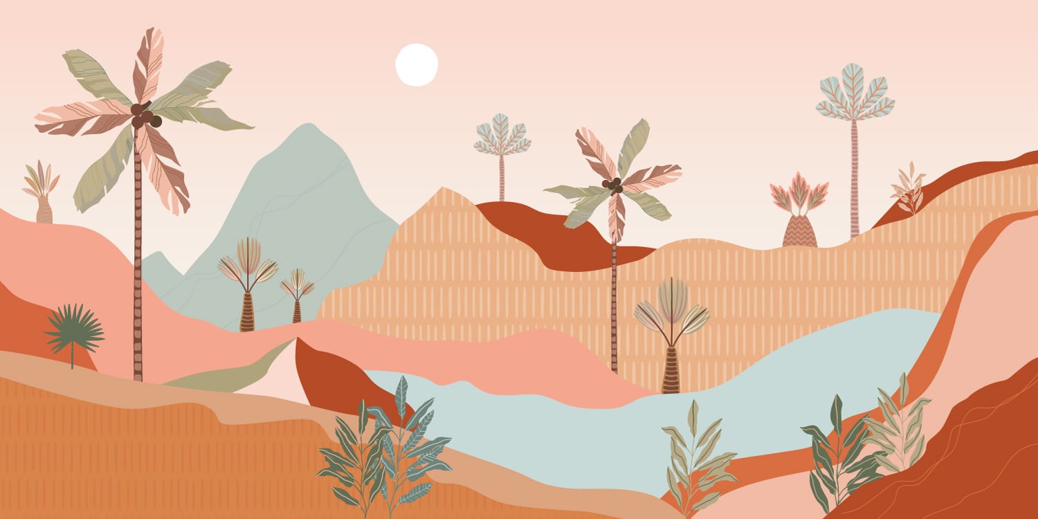 DJIBRIL - Papier peint collines tropicales