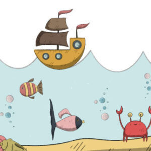 ÉLIAS - Papier peint fond marin enfant