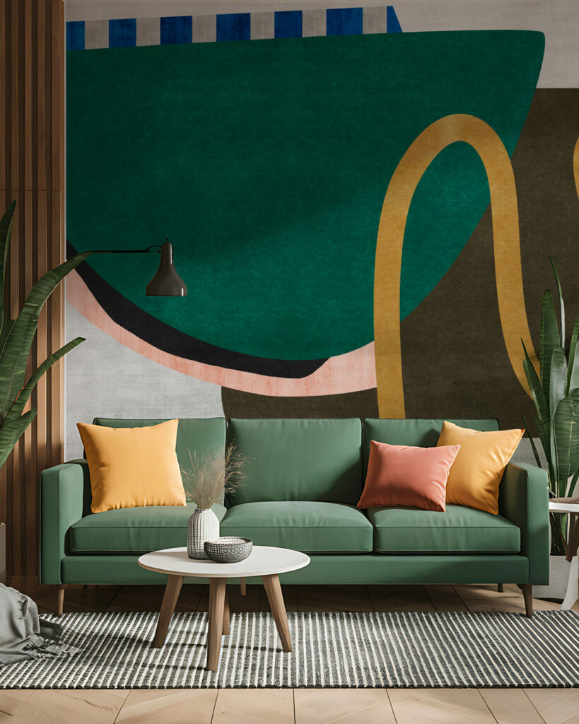 ELYA - Papier peint panoramique formes abstraites salon 2