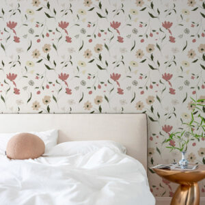 GUÉNOLÉ - Papier peint fleurs légères chambre