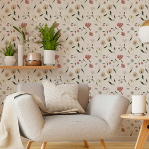 GUÉNOLÉ - Papier peint fleurs légères coin lecture