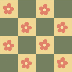 IACOMO - Papier peint carreaux et fleurs vintage