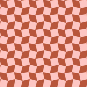 IMELDA - Papier peint cube trompe l’oeil rouge