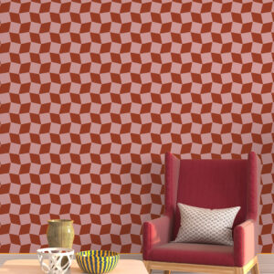 IMELDA - Papier peint cube trompe l’oeil rouge coin détente