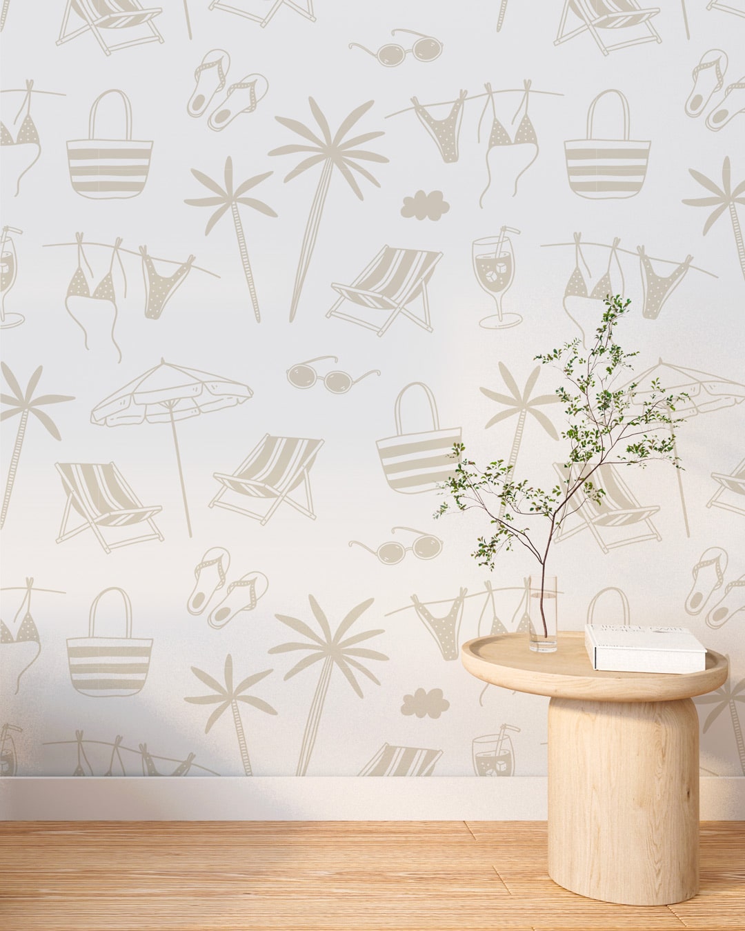 IRÉNÉE - Papier peint vacances au bord de mer beige salle d'attente