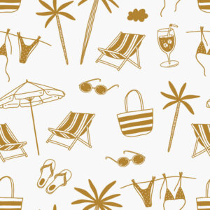 IRÉNÉE - Papier peint vacances au bord de mer marron