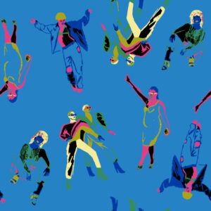 ISADORA - Papier peint disco dance bleu