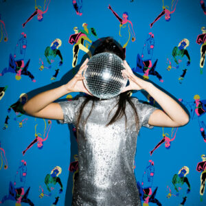 ISADORA - Papier peint disco dance bleu bar