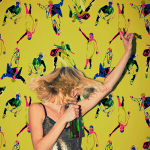 ISADORA - Papier peint disco dance jaune bar