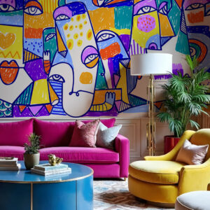 JAVIER - Fresque murale style Picasso salon