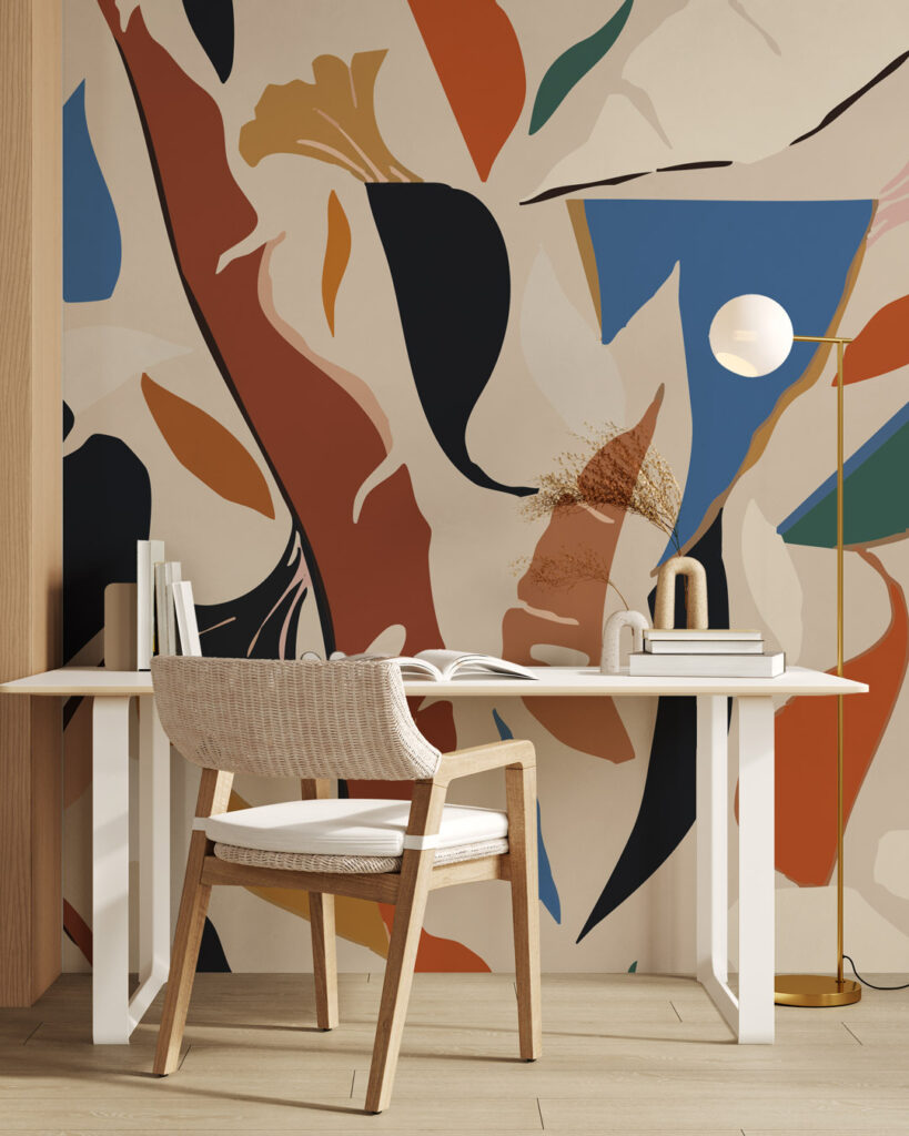 JORDI - Papier peint végétal contemporain bureau