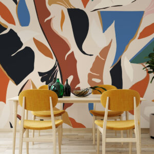 JORDI - Papier peint végétal contemporain salle à manger