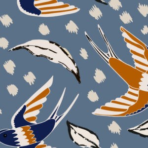 JOSY - Papier peint hirondelles modernes