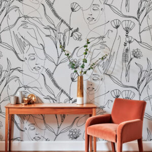 JOYCE - Papier peint silhouettes féminines bureau